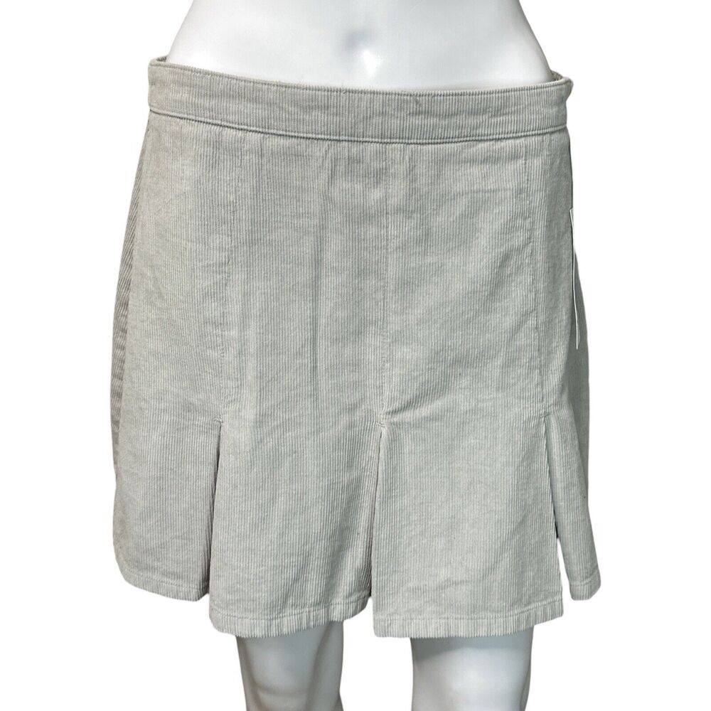 Urban Outfitters BDG Skirt Women Large Gray ALine Pleated Corduroy Mini Neutral